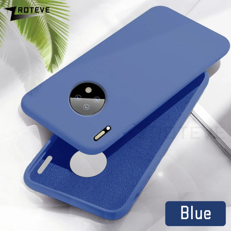 Синий Mate 30 Чехол ZROTEVE жидкий силиконовый чехол для huawei mate 30 Pro Lite чехол mate 30 мягкий чехол для huawei mate 20 Lite Pro X чехол - Цвет: Синий