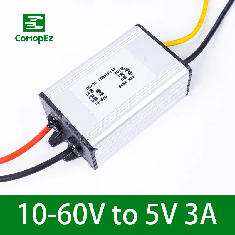 10-60V to 5V 3A Voltage Reducer DC Dc Converter IP68 Step Down Frequency Regulator Buck Module for Water Pumps Golf Carts | Обустройство