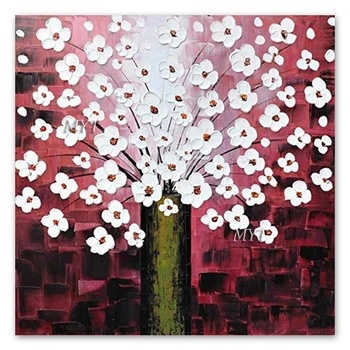 

100% Hand Painted Palette Knife Flowers Oil Painting Canvas Decorative Wall Art Gift Home Wall Showpieces Flower Paintings