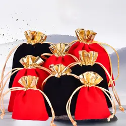 Рождественские на шнурке сумка для хранения Чемодан Органайзер сплошной цветной чехол Подарочный мешок для конфет и ювелирных изделий