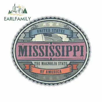 

EARLFAMILY 13cm x 11.4cm for Mississippi USA State Retro Vintage Emblem Logo Car Stickers Vinyl JDM Bumper Trunk Truck Graphics