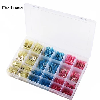

480PCS Mixed Heat Shrink Terminals Butt Electrical Wire Connectors Assorted Insulated Waterproof Crimp Terminal Ring Connector