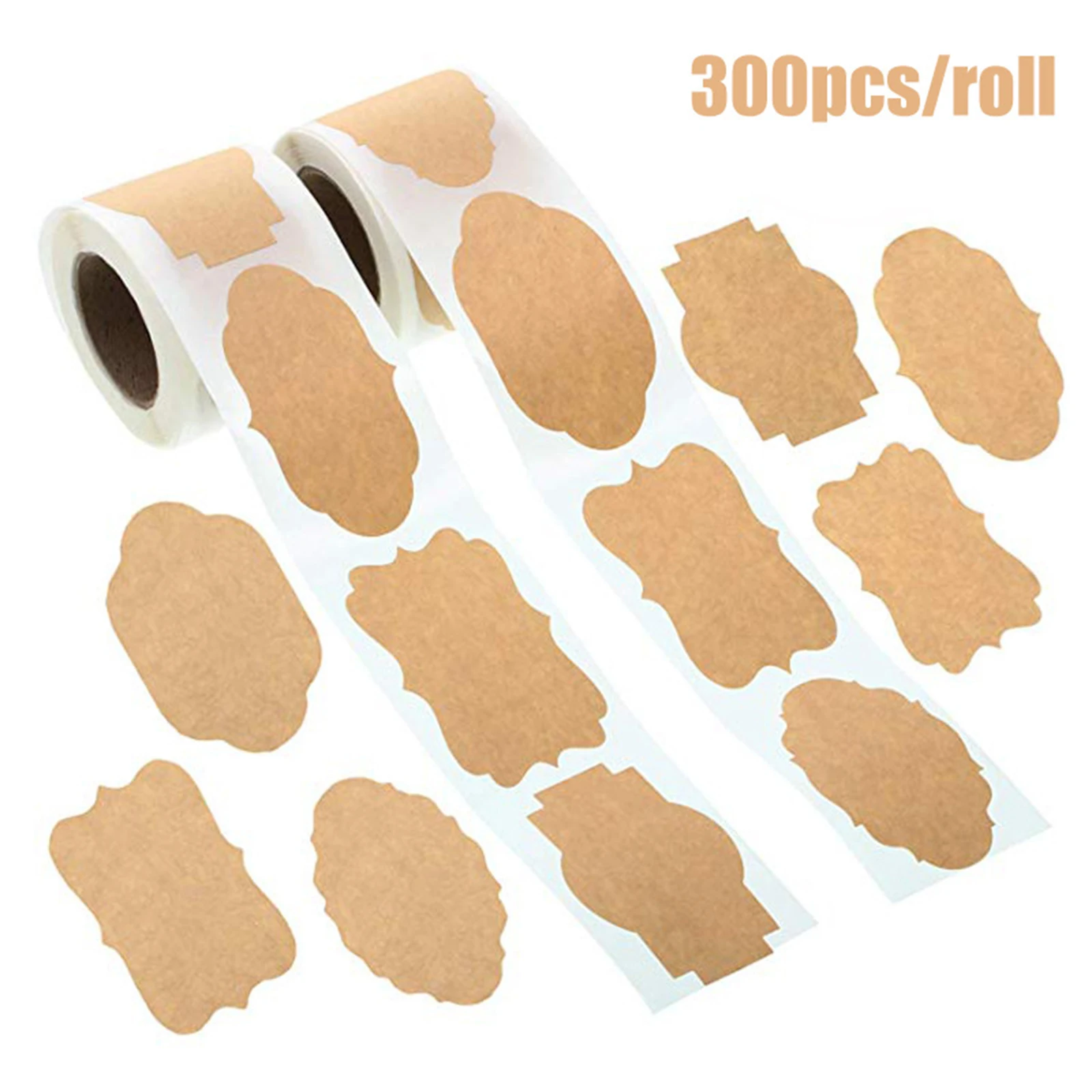 300Pcs DIY Self-Adhesive Paper Stickers Multi-Shape Blank Tags Removable Decals for Present Box Name Card Packaging - AliExpress Home & Garden