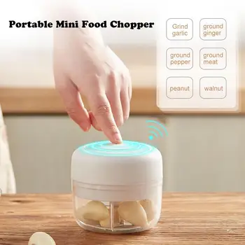 

Mini Food Chopper USB Charging Garlic Chopper Grinder Electric Food Mincer Shredder with Charging Cable Kitchen Gadget