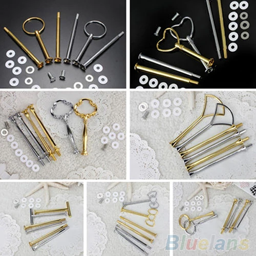 1 Set Multi-Style Practical 2 Or 3 Tier Plate Handle Fitting Hardware Rod Tool Cake Plate Stand Bakeware Cake tray stand