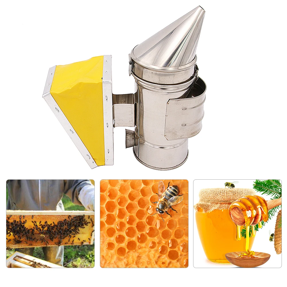 

Hot Bee Hive Smoker Bee Keeper Smoker Stainless Steel Heat Chamber Yellow Bellow Beekeeping Equipment Bee Smoker for Beekeeper