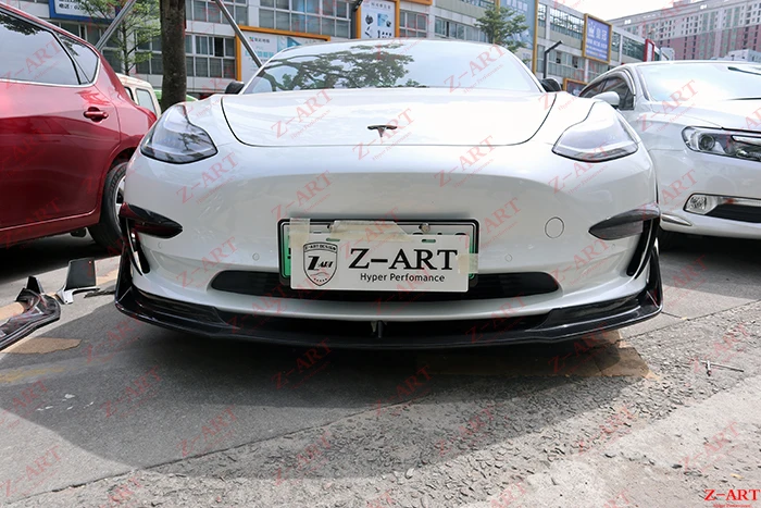 Z-ART для Tesla модель 3 углеродное волокно Передняя губная модель 3 в углеродное волокно передний подбородок для Tesla модель 3 углеродное волокно передний спойлер