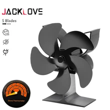 Home Fireplace Stove Fan 5 Blades Heat Powered Fan Quiet Efficient Heat Distribution for Wood / Log Burner Winter Warmer