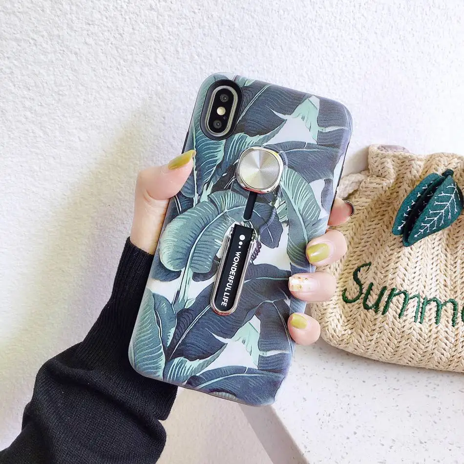 A1 Роскошный чехол-подставка с цветами для iPhone 11 Pro X XR XS Max, силиконовый чехол-держатель для iPhone 6, 6s, 7, 8 Plus, задняя крышка, чехол - Цвет: A1