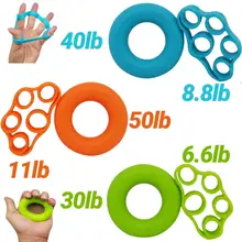 Faixa de alongamento de mão em silicone, treinador de força para exercício e resistência ao dedo, 2 pçs/set