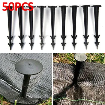 

50Pcs Garden Stakes Pegs Fixing Anchor Stake for Fixing Sunshade Net Greenhouse Ground Shade Cloth Netting Stake Peg Screw