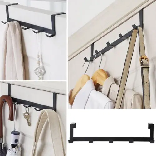 

U Type Design 5 Hook Rack Bathroom Kitchen Organizer Seamless Hanging Multi Hooks Wine Coffee Cup Storage Holder Dishes Racks