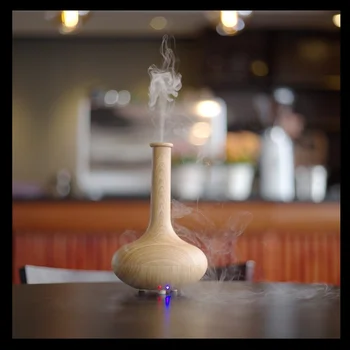 

Humidifier Essential Oil Diffuser Ultrasonic Humidifier aromatherapy air purifier mist maker furnishings light wood color vase