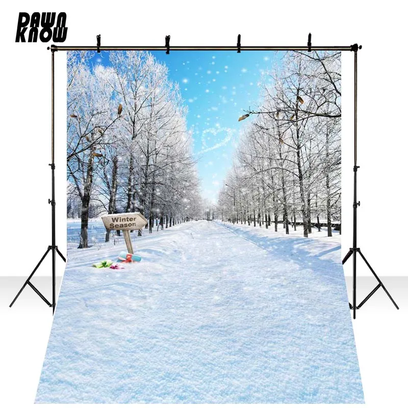 DAWNKNOW New Year Christmas Vinyl Photography Background For Children Snowscape Polyester Backdrop Baby Photo Shoot 6403 | Электроника