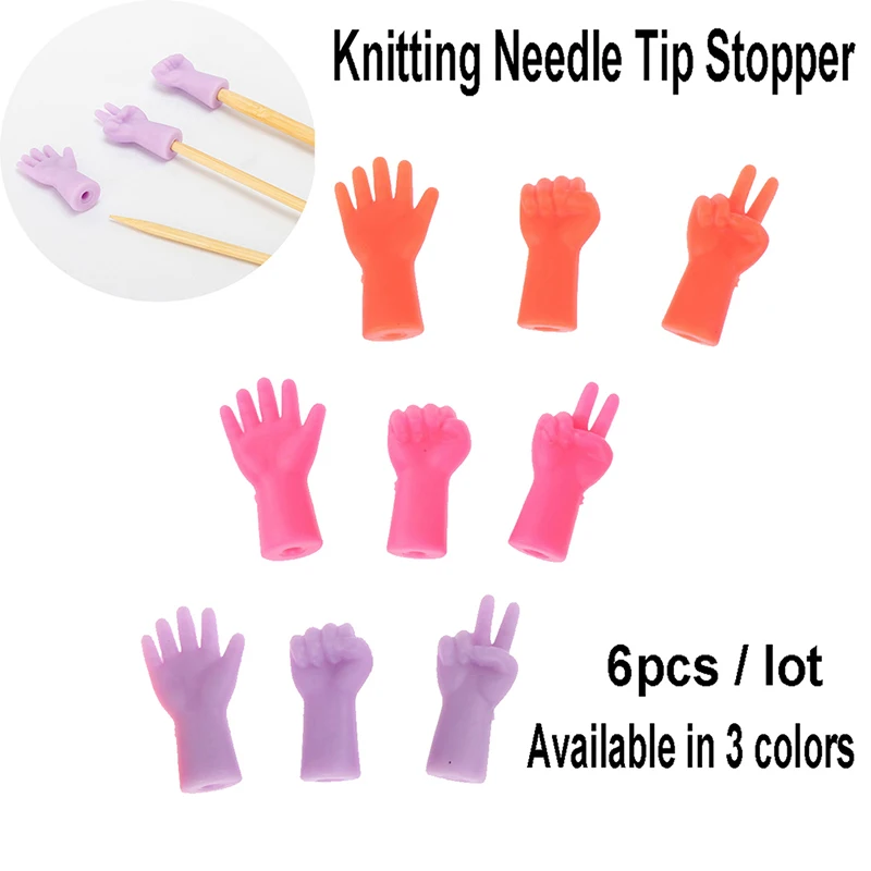 

6pcs/lot Knitting Needles Point Protectors Needle Tip Stopper For DIY Weave Knitting And Sewing For Mom Sewing Tools Accessories