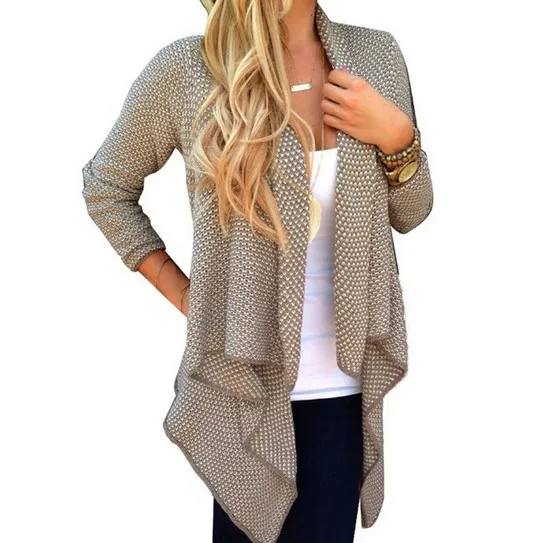 2021 Winter New Women Long Sleeve Thick Sweaters Cardigans Casual Solid Irregular Knitted Sweater Outwear Coat |
