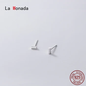 

La Monada 925 Sterling Silver Earrings Stud Women Minimalist Cylinder Stud Earrings For Women Silver 925 Fine In Jewelry EM1505