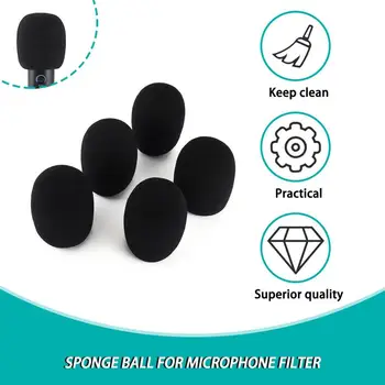 

5pcs Headset Replacement Foam Microphone Cover Mic Cover Windshield Headset Wind Shield Pop Filter Mic Cover Foam