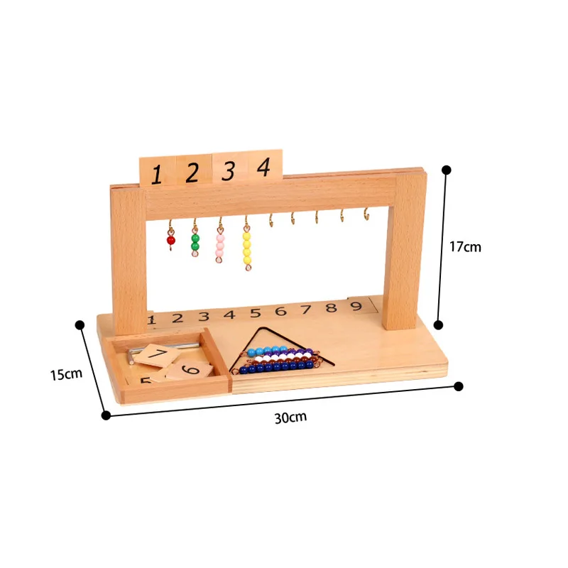 Montessori brinquedos de matemática cabide montessori grânulo