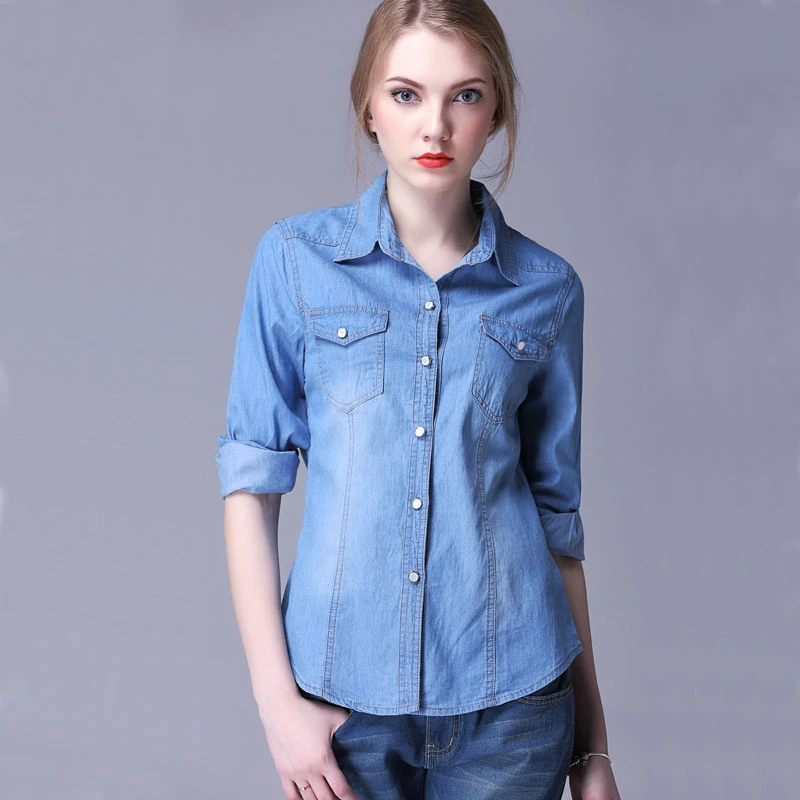 plus size denim short sleeve shirt