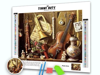 

5D Diamond Painting Guitar Retro Music Equipment Embroidery Rhinestones Pictures Mosaic Home Decor