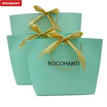50X заказной логотип печать свадьба маленький подарок на день рождения бумажный пакет с золотой лентой бантом украшения