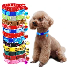 Cheap Dog Collar Pet  Adjustable Cat Collar Polka Dot with Bell Puppy Necklace for Cat Small Medium Dog Pet Supplies Pet Accessories