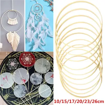 

13pcs Dream Catcher Ring Round Bamboo Hoop Fan Frame DIY Craft Tools Dream Catcher Making Circles for Photopgraph Props