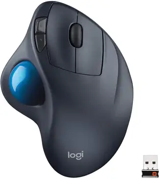 

Logitech M570 Wireless Trackball Mouse – Ergonomic Design with Sculpted Right-Hand Shape, Compatible with Apple Mac and Microsof