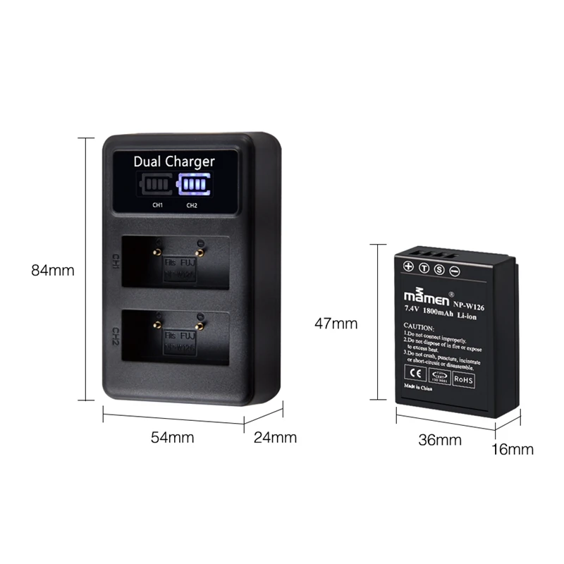 Mamen 2 шт 1800MAh NP W126S NP-W126 NP W126 Fujifilm батарея для цифровой камеры+ USB lcd двойное зарядное устройство для Fuji HS30EXR HS33EXR X-P