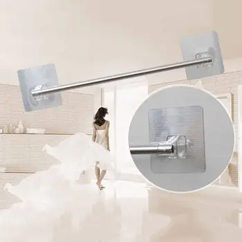 

2020 New Stainless Steel Bath Towel Holder Wall Mounted Hanger Single Rod Towel Rack