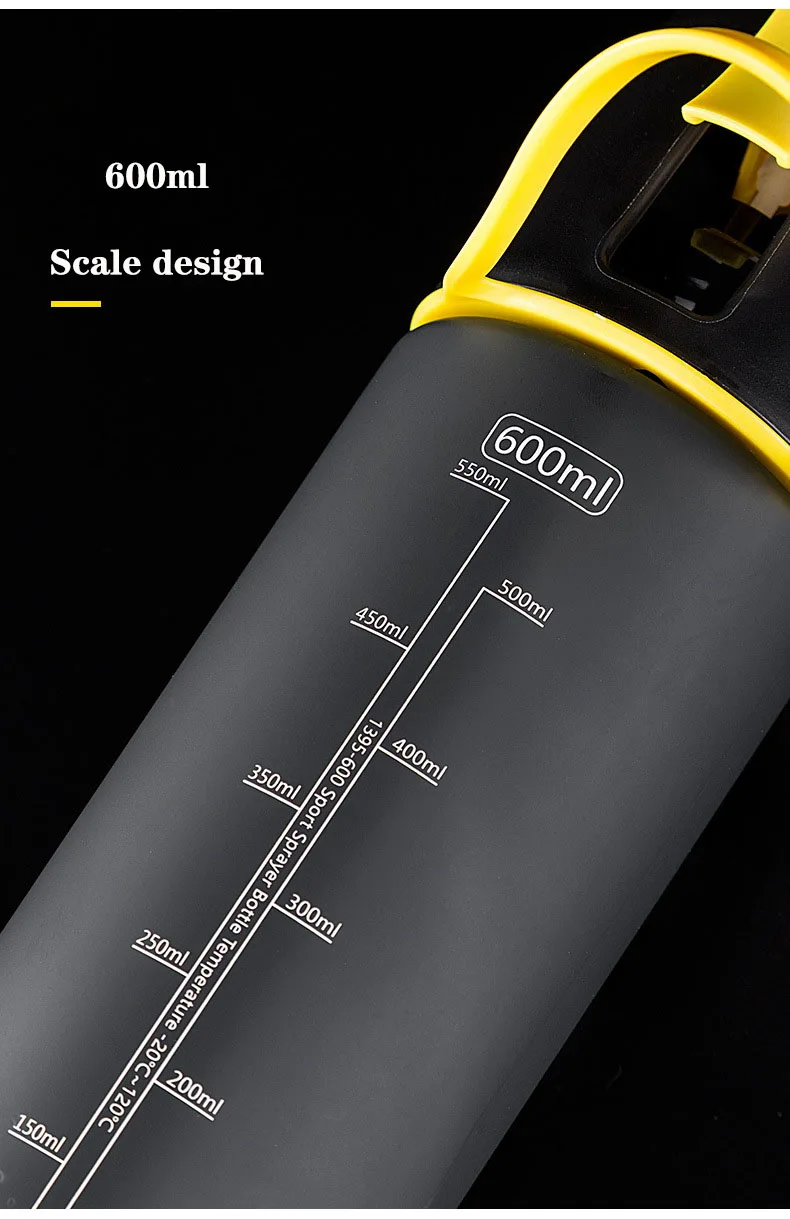 NANGUFANG/600ml water bottle plastic water bottle for outdoor sports fitness cycling hiking Portable leakproof my water bottles