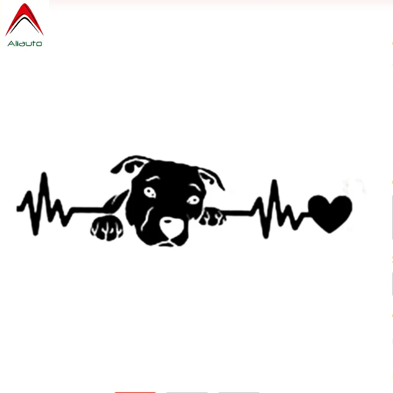 Aliauto Мультяшные автомобильные наклейки Love My Pitbull Heartbeat LifeLine аксессуары Виниловая