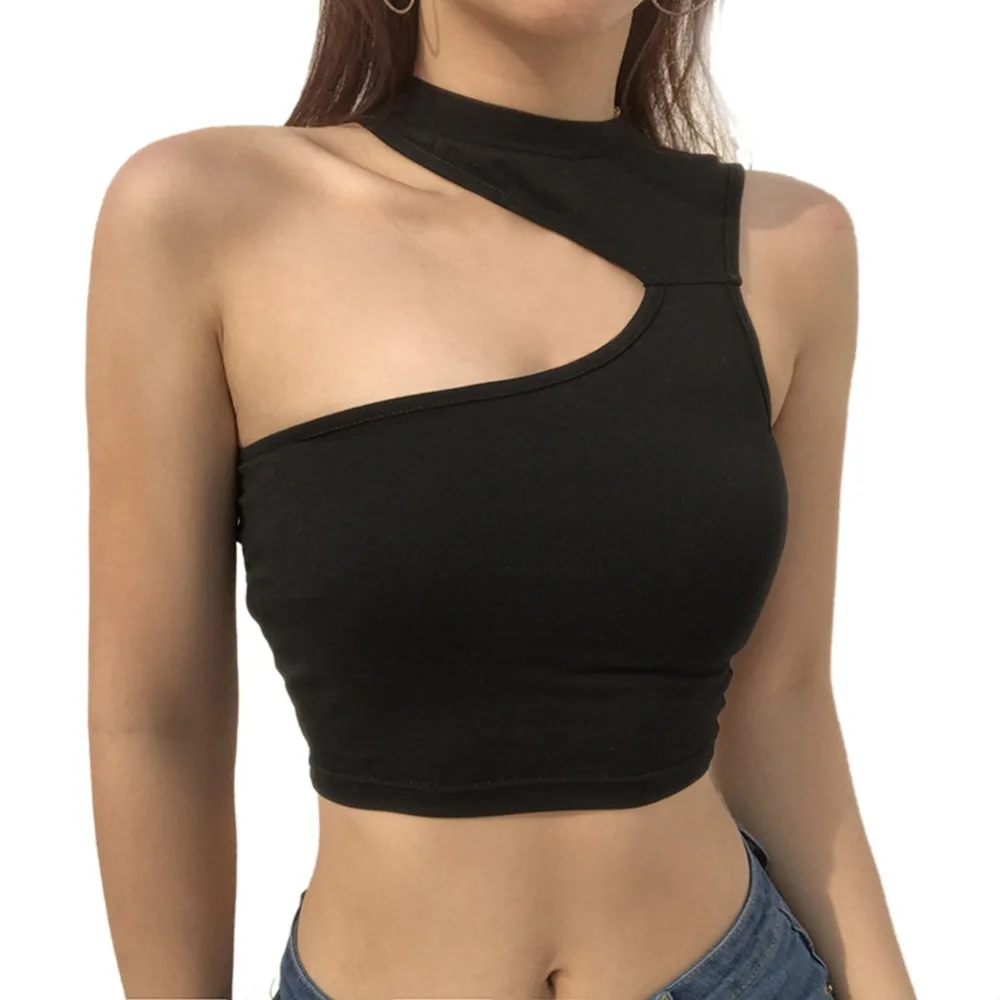 

2018 Summer Sleeveless Sexy Women Girls Summer Vest Crop Top Shirt Blouse Casual Slim Black Tanks Hot S M L tanque de mujeres