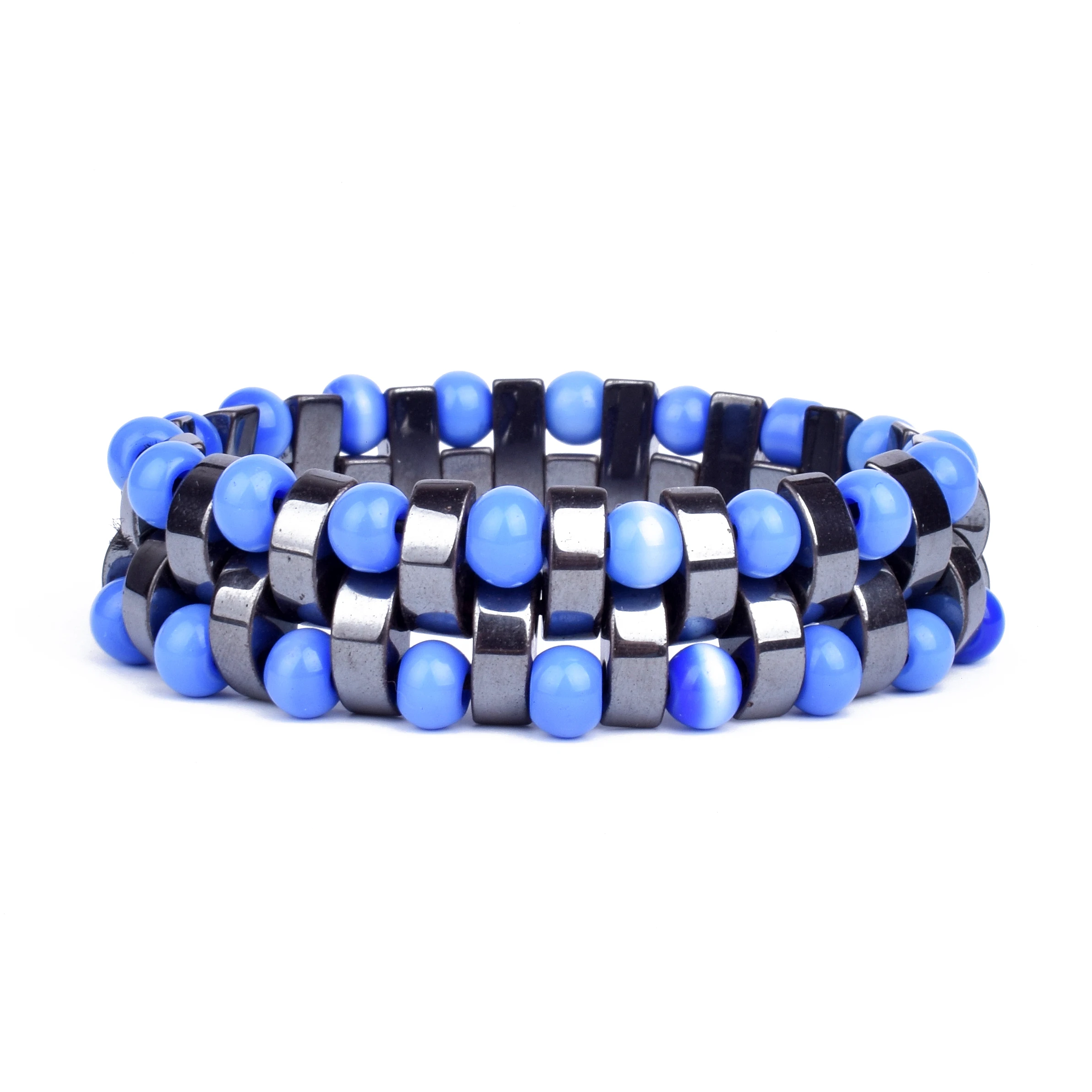 Fashion Energy Hematite Magnetic Bracelets Men Nature Silver color Hematite Charm Bracelets for Women High Polish Energy Jewelry