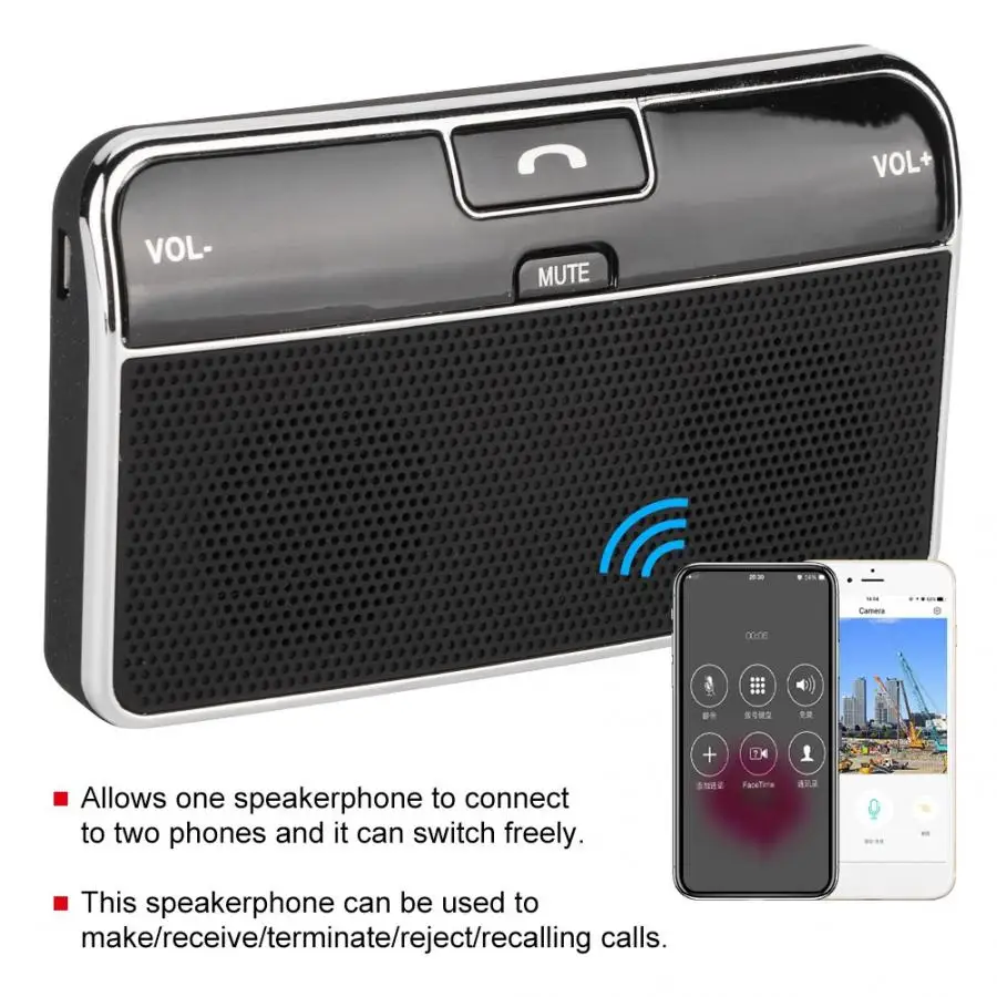 Автомобильный громкой связи Bluetooth 4,0 Беспроводной Громкая Связь Динамик телефон MP3 автомобильный комплект солнцезащитный козырек динамик телефон araba aksesuar