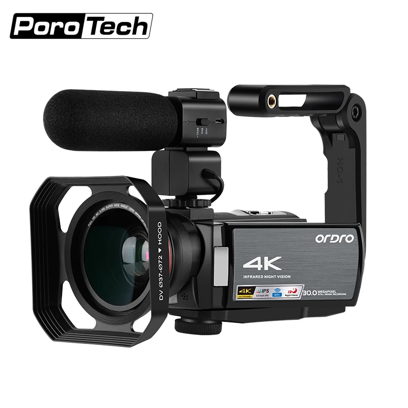 Portable AE8 Digital Camera Camcorder Support Max 128GB 16X Zoom Infrared Night Vision Shooting 4K Ultra HD Video Resolution