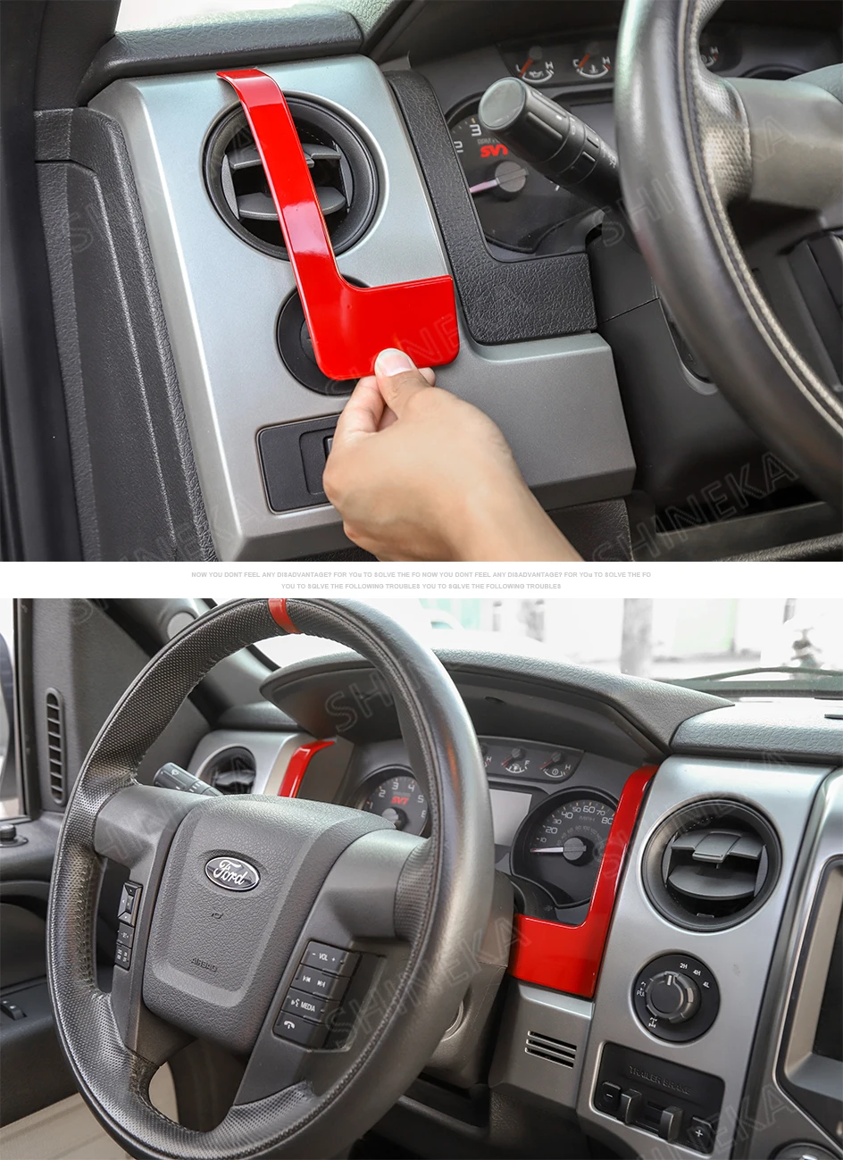 SHINEKA интерьер Молдинги для Ford F150 2009 2010 2011 2012 2013 Аксессуары тире крышка приборной панели декоративная накладка для F150