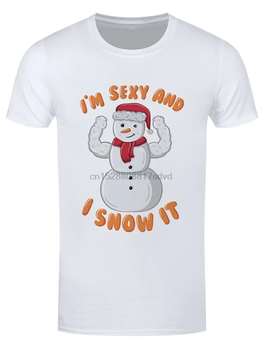 Футболка Im Sexy I Snow It Homme Blanc горячая новинка 2018 летние модные футболки забавный топ