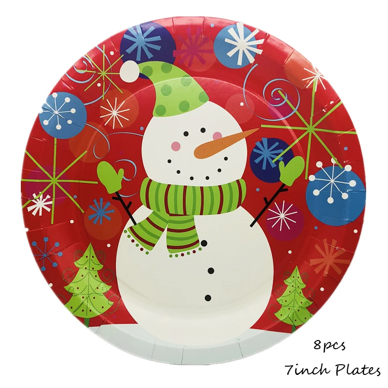 Omilut рождественские вечерние принадлежности Санта-Клауса с Рождеством на день рождения одноразовый набор тарелок салфетки для стаканчиков на Рождество - Цвет: Темно-серый