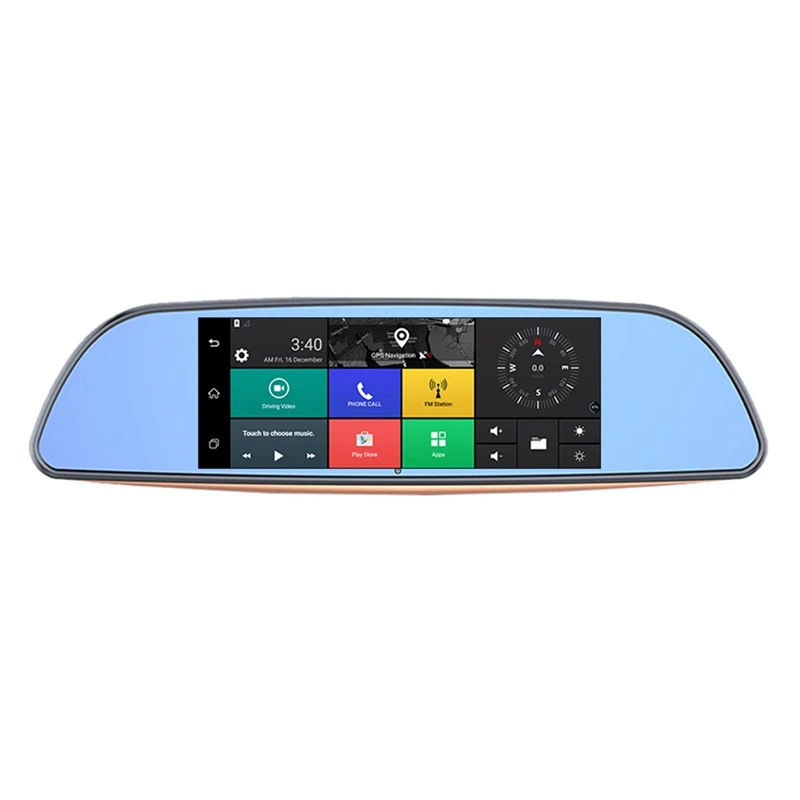 

H3 Auto Dash Camera Bluetooth GPS Navigatie Dual Cams HD1080P Achteruitkijkspiegel Auto DVR 7 inch 3G RAM1GB ROM16GB Auto Record