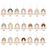 1PC Handmade Rainbow Phone Strap Cotton Pendant Mobile Phone Straps Lanyard Key Ring Mobile Phone Accessories 1