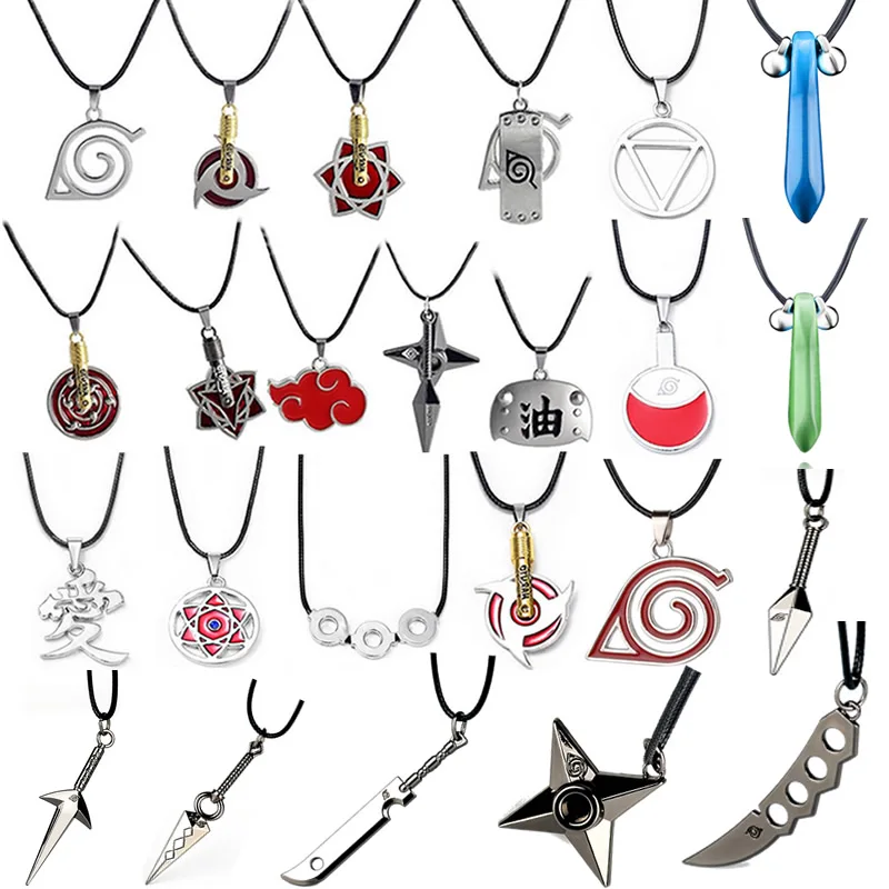 Anime Naruto Necklace Action Figures Accessories Kunai Zumaki Shuriken Kakashi Cosplay Metal Alloy Pendant Jewelry Kids Toy Gift | Игрушки и