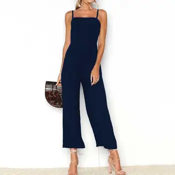 

2020 Summer High Waisted Jumpsuit Women Sexy Long Jumpsuit Female Loose Jumpsuit Ladies Slim Fit Backless Elegant Jumpsuits