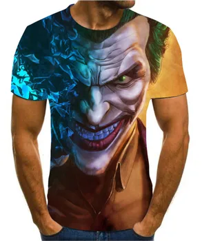 

2020 popular 3D printing personalized fashion clown t-shirt men's casual men's fashion short sleeve handsome top s-6xl