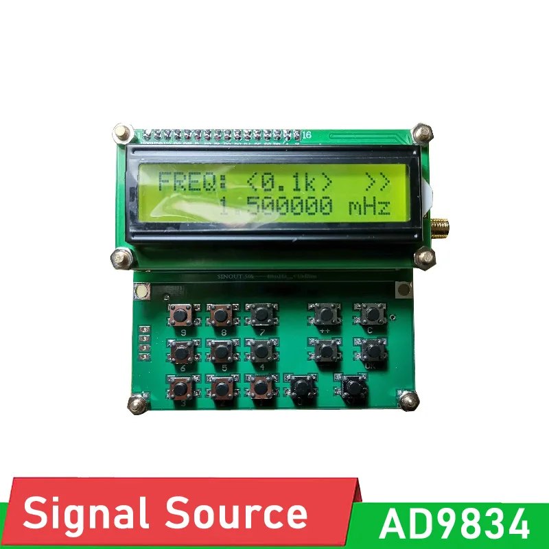 

AD9834 VFO source 0.05mHz--40mHz simple signal source Sine wave dds Signal generator for HAM radio Amplifier