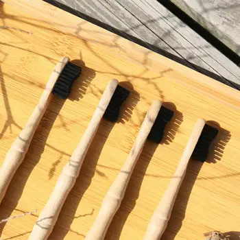 

1PC Black Toothbrush Natural Bamboo Tooth Brush Bamboo Joint Shape Bamboo Handle Soft Bristle Adult Oral Care Toothbrush TSLM1