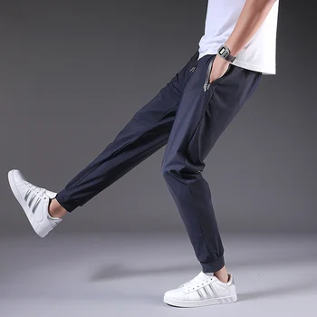 Men Pants Joggers Fitness Running Ice Silk Quick Dry Outdoor Sweatpants Slim Elasticity Trouser Breathable Plus Size Men Pants 2