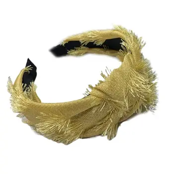 

Korean Retro Wash Face Makeup Headband Solid Color Twist Bowknot Hair Hoop Fluffy Fringe Tassels Women Girls Styling Headwear