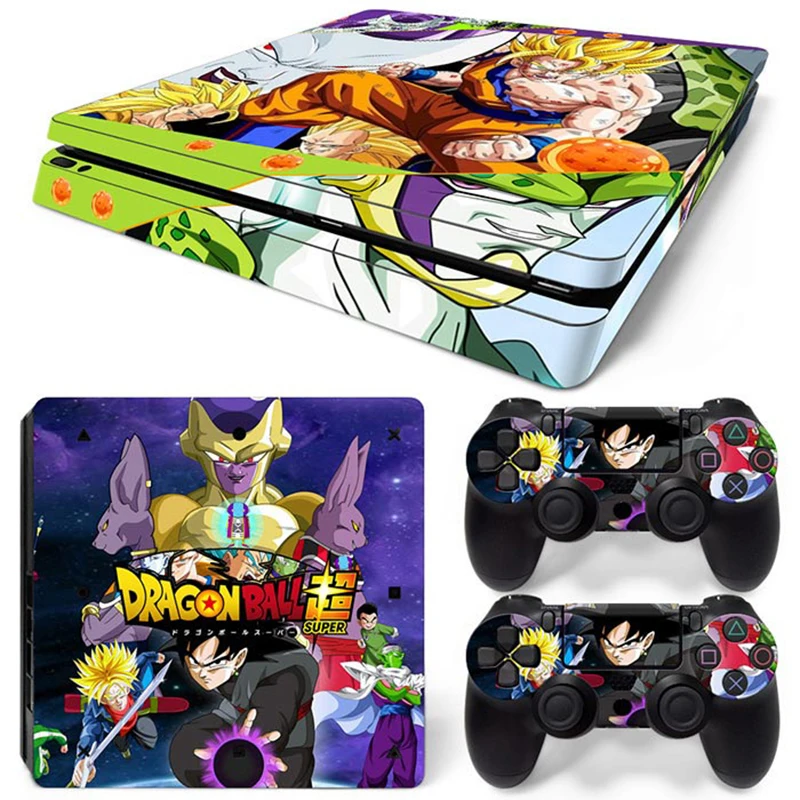 Hot Anime Goku Sticker Cover Wrap Protector Skin For Sony PS4 Slim Console & 2PCS Controller Skin Decal For PS4 Slim 